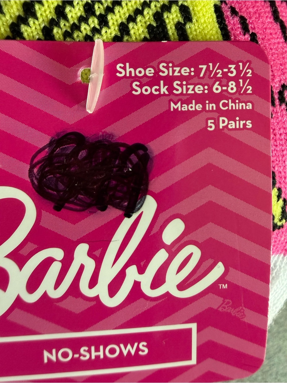 Barbie Pink No Show Kids Sock Trio with Graphic Barbie Designs - Picture 2 of 5